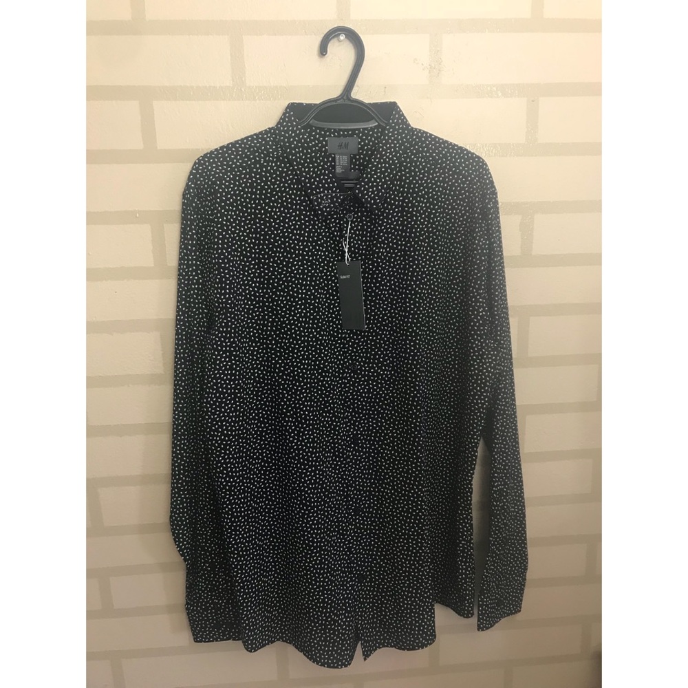H&M black long sleeve dress shirt